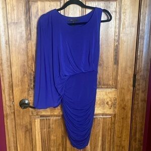 BCBG MaxAzria Venus butterfly sleeve draped cocktail dress Royal blue sz XS